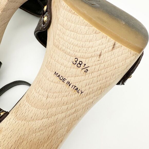 LOUIS VUITTON Idylle Monogram Platform Pumps Size 38 Peep Toe Patent Bow Brown - Picture 11 of 16